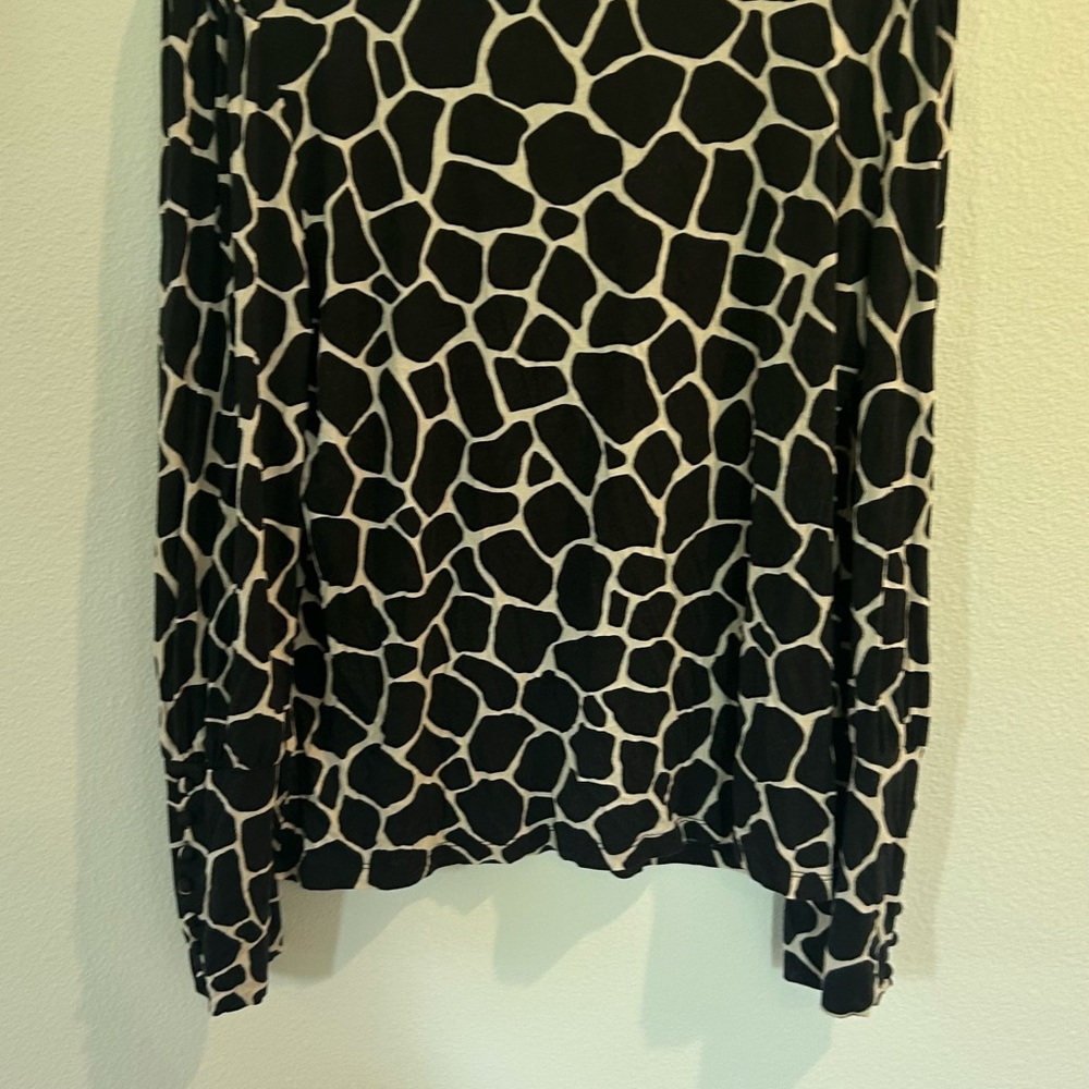 Ann Taylor Giraffe- Patterned Long Sleeve Top